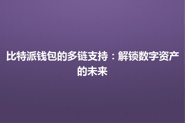 💰比特派钱包的多链支持：解锁数字资产的未来