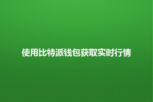 使用比特派钱包获取实时行情📈✨