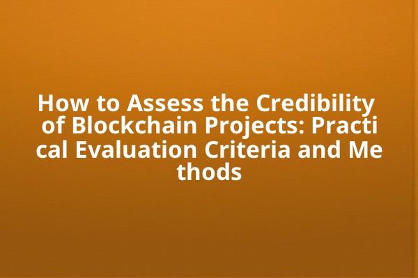How to Assess the Credibility of Blockchain Projects: Practical Evaluation Criteria and Methods