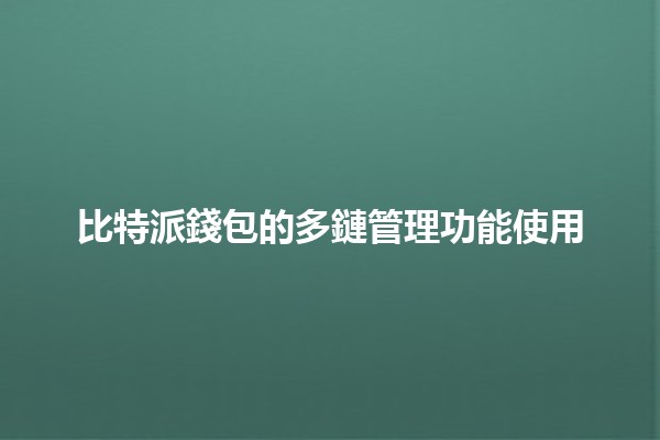 比特派錢包的多鏈管理功能使用💼🔗 比特派錢包的多鏈管理功能使用💼🔗