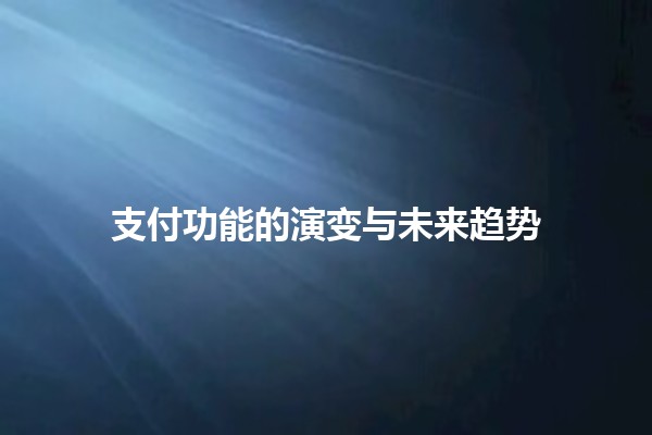 支付功能的演变与未来趋势