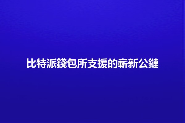 比特派錢包所支援的嶄新公鏈🌐💰
