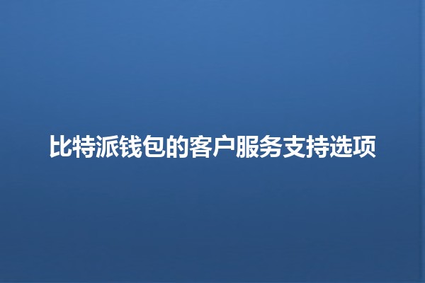 比特派钱包的客户服务支持选项📱💼